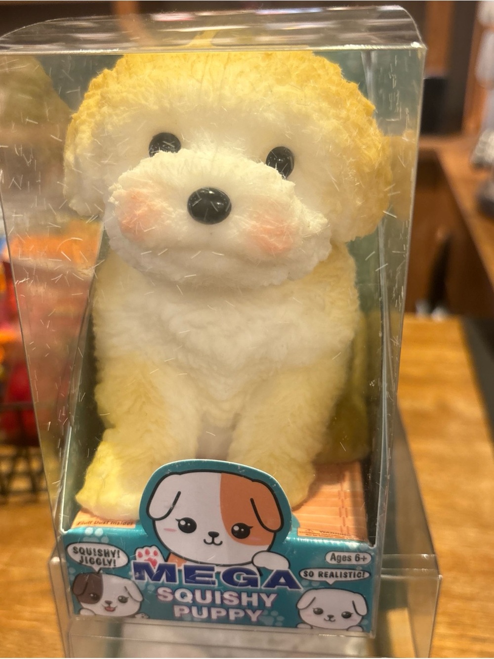 Mega Squishy Puppy Plush - Cream & Yellow